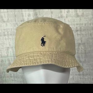 🐎L/XL Polo Ralph Lauren Tan Khaki Bucket Hat